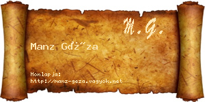 Manz Géza névjegykártya