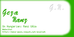 geza manz business card